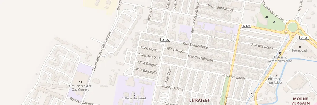 Plan du 3 All Biguine aux Abymes