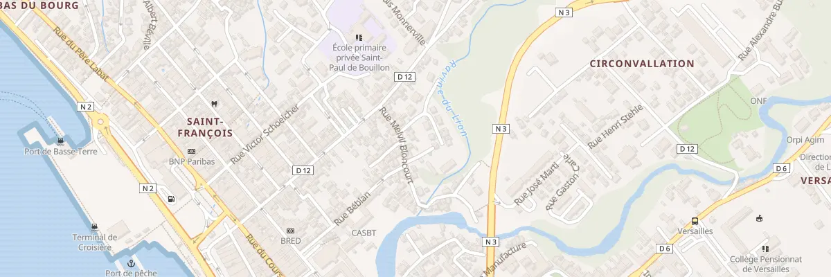 Plan du 77 Rue Melvil Bloncourt à Basse-Terre