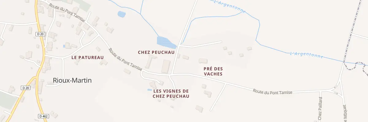 Plan du 2 Che de Peuchaud à Rioux-Martin