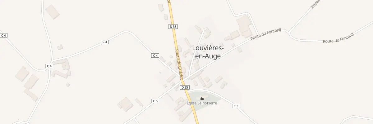 Plan du Bourg à Louvières-en-Auge