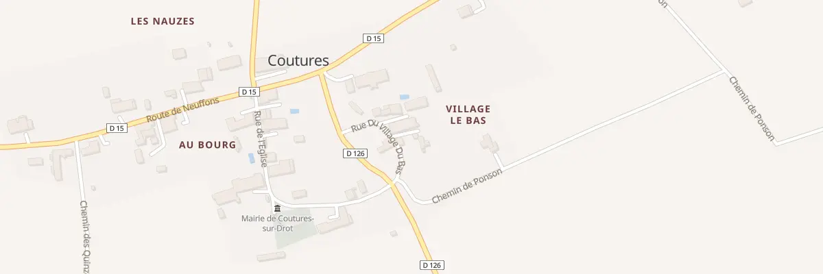 Plan du 8 Au Bourg à Coutures