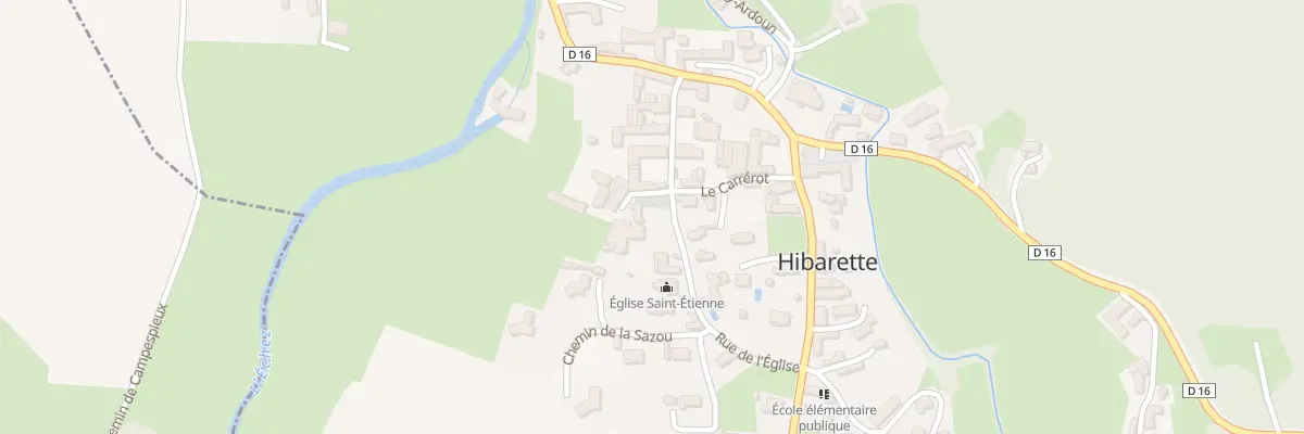 Plan du 12 Rue de l’Eglise à Hibarette