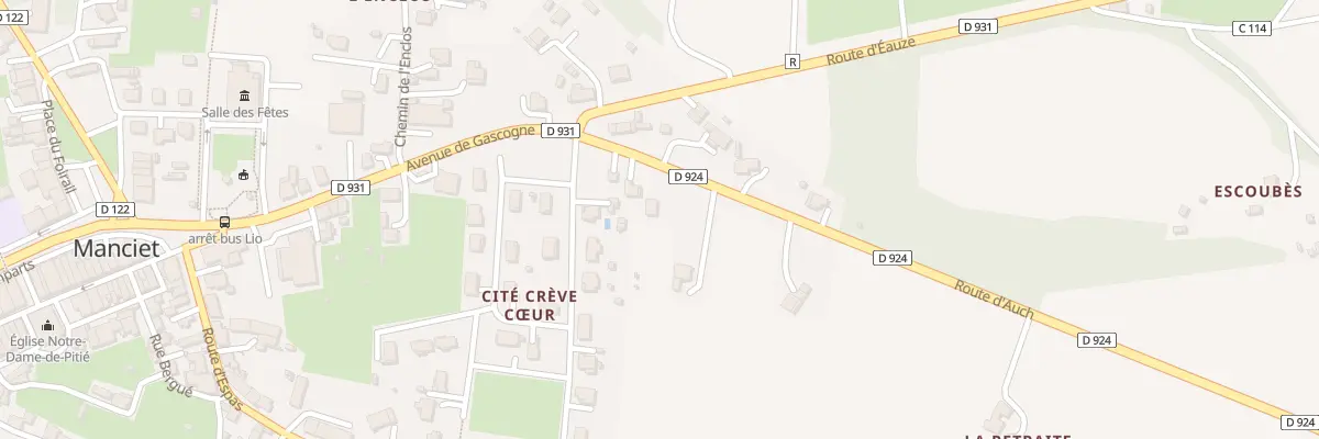 Plan du 74 Rte d’Auch à Manciet