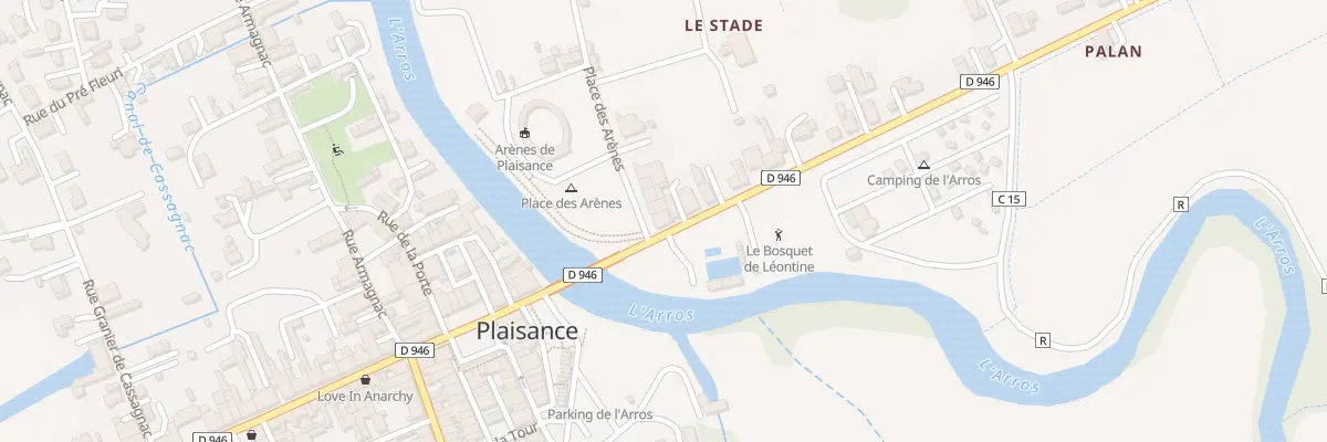Plan du 1 Pl des Arènes à Plaisance