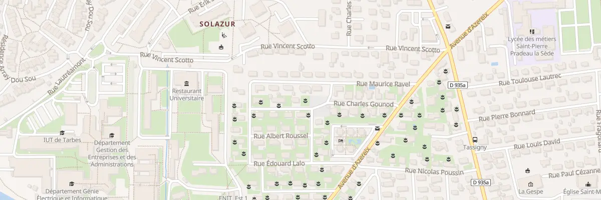 Plan du 2 Rue Emmanuel Chabrier à Tarbes