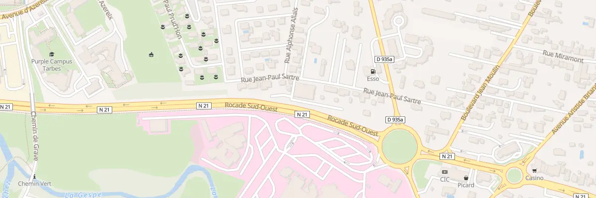 Plan du 10 Rue Jean-paul Sartre à Tarbes