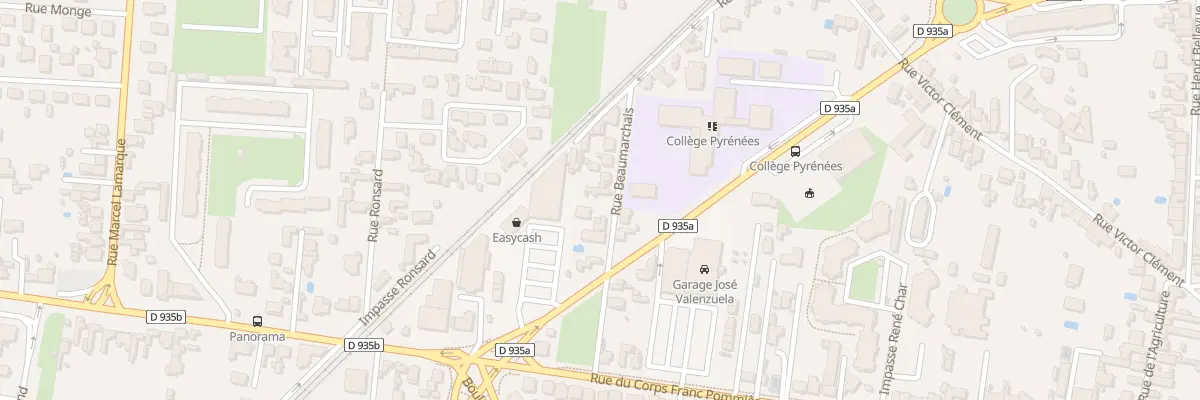 Plan du 10 Rue Beaumarchais à Tarbes