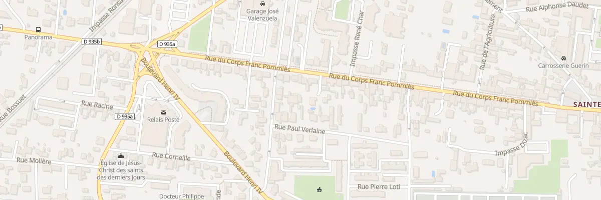 Plan du 75 Rue Corps Franc Pommies à Tarbes