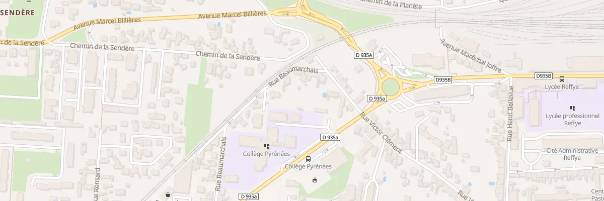 Plan du 3 Rue Beaumarchais à Tarbes