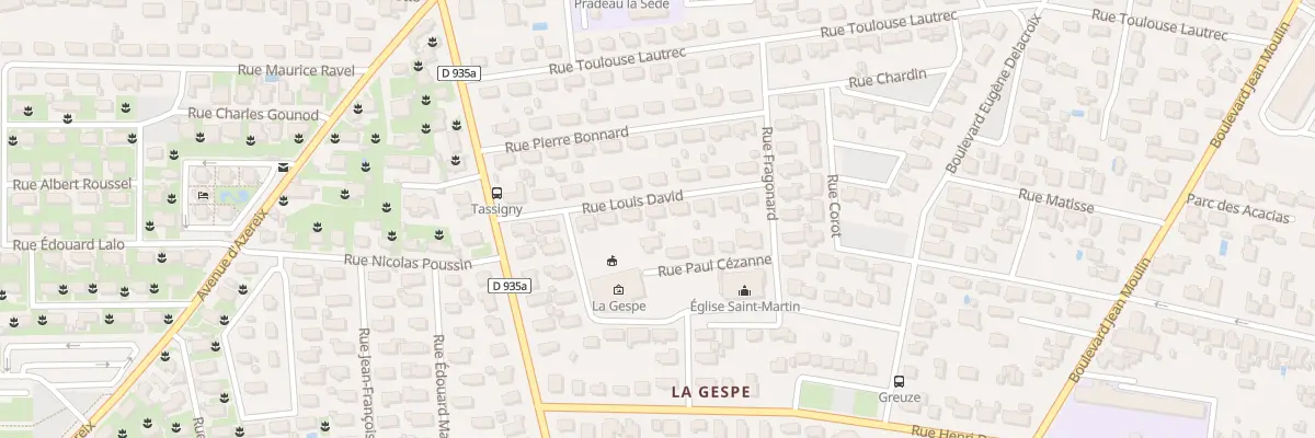 Plan du 10 Rue Louis David à Tarbes