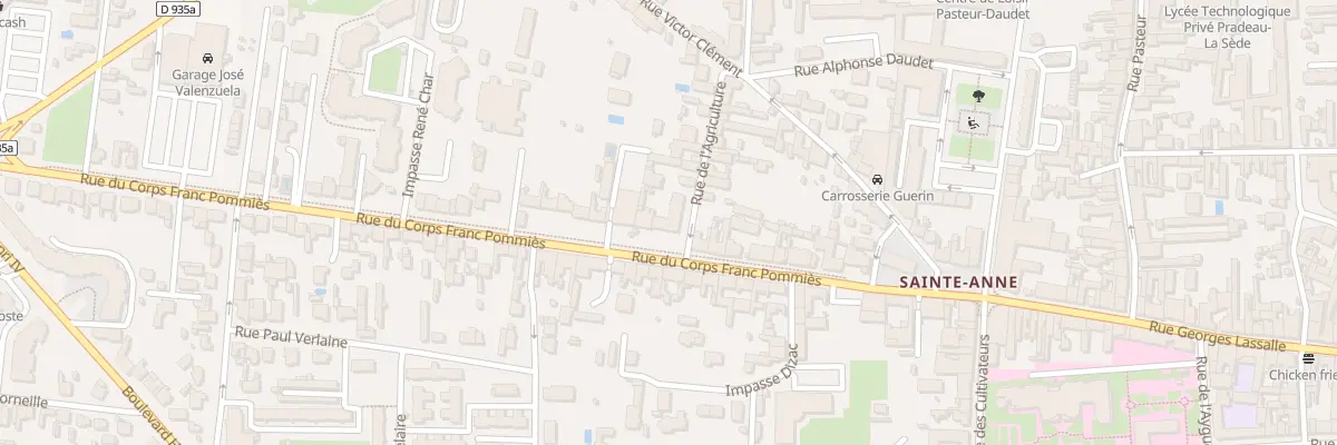 Plan du 20 Rue Corps Franc Pommies à Tarbes