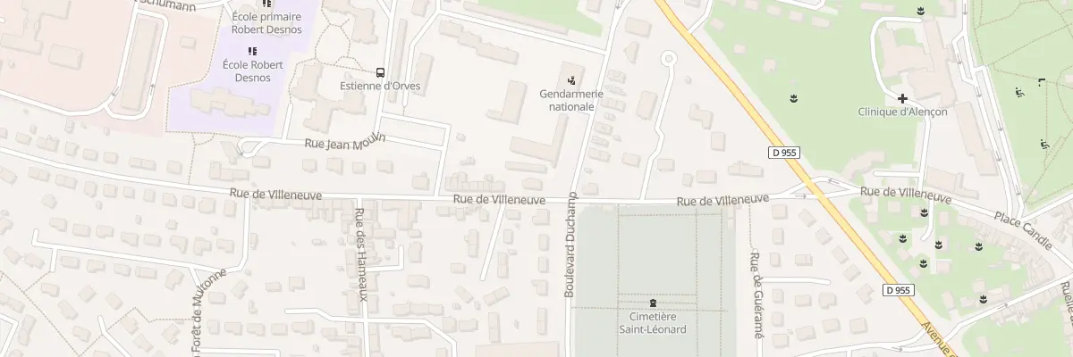 Plan du 28 Rue de Villeneuve à Alençon
