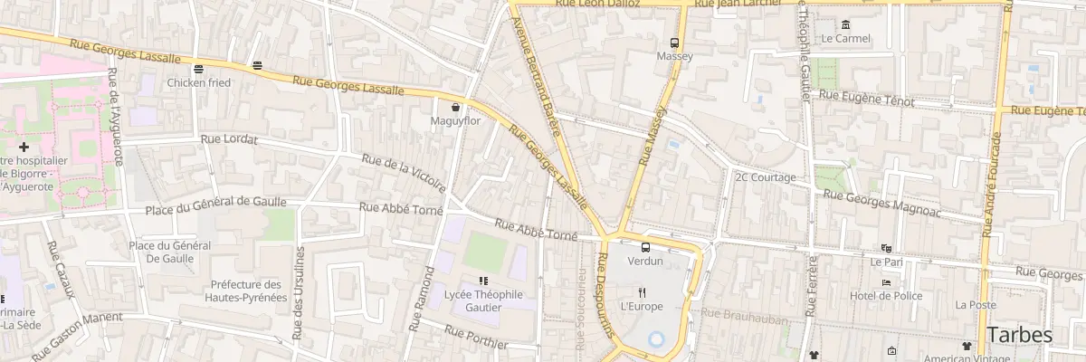 Plan du 2 Rue Davezac Macaya à Tarbes