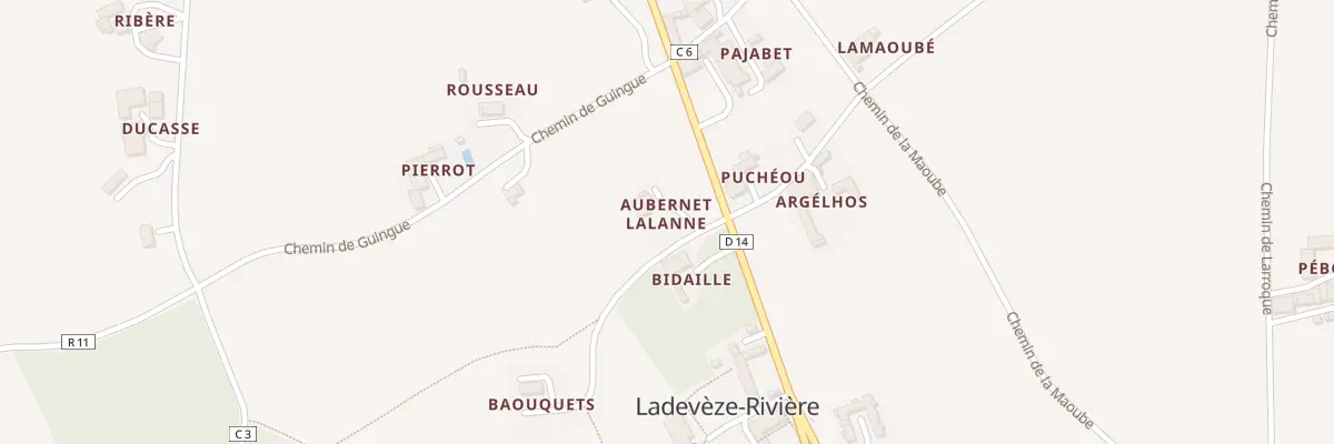 Plan du 5108 Aubernet Lalanne à Ladevèze-Rivière