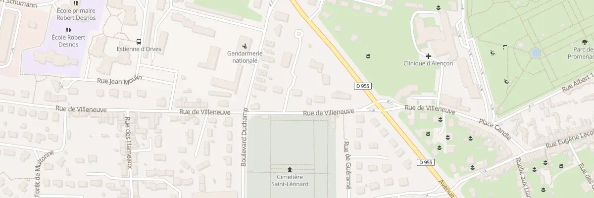 Plan du 20B Rue de Villeneuve à Alençon