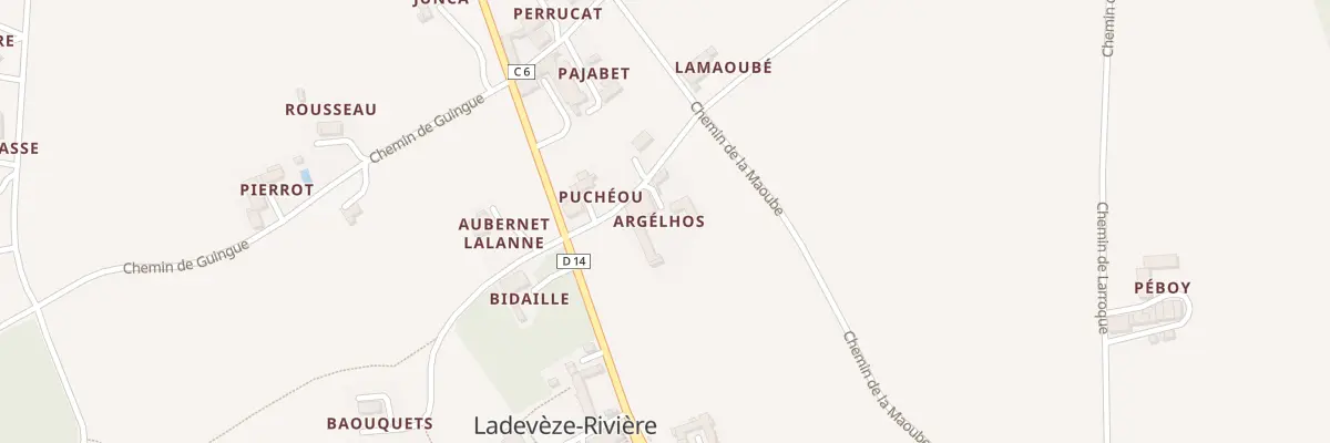 Plan du 5028 Argelhos à Ladevèze-Rivière