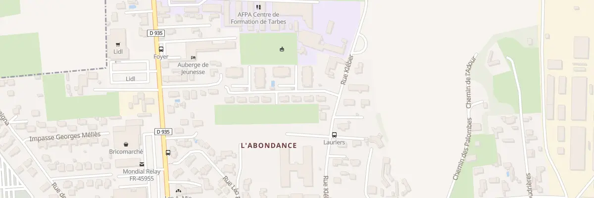 Plan du 9028 Rue Kléber Prolongée à Tarbes