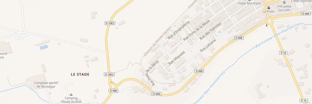 Plan du 93 Rue Porte de la Réole à Monségur