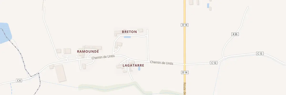 Plan du 2 Che de Untis à Ladevèze-Rivière