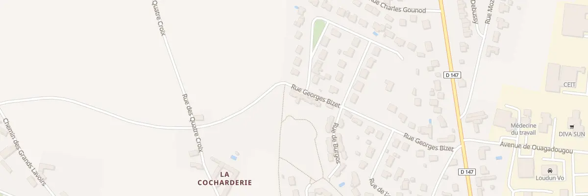 Plan du 22 Rue Georges Bizet à Loudun