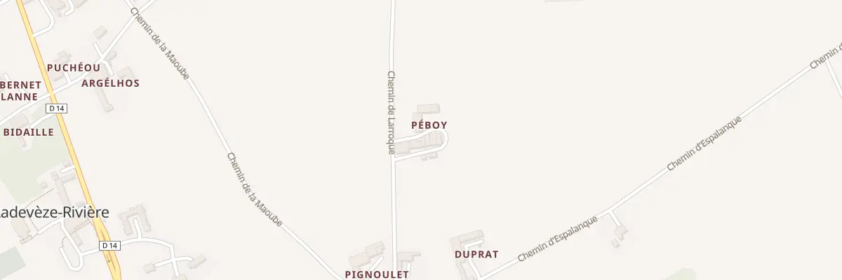 Plan du 5051 Peboy à Ladevèze-Rivière