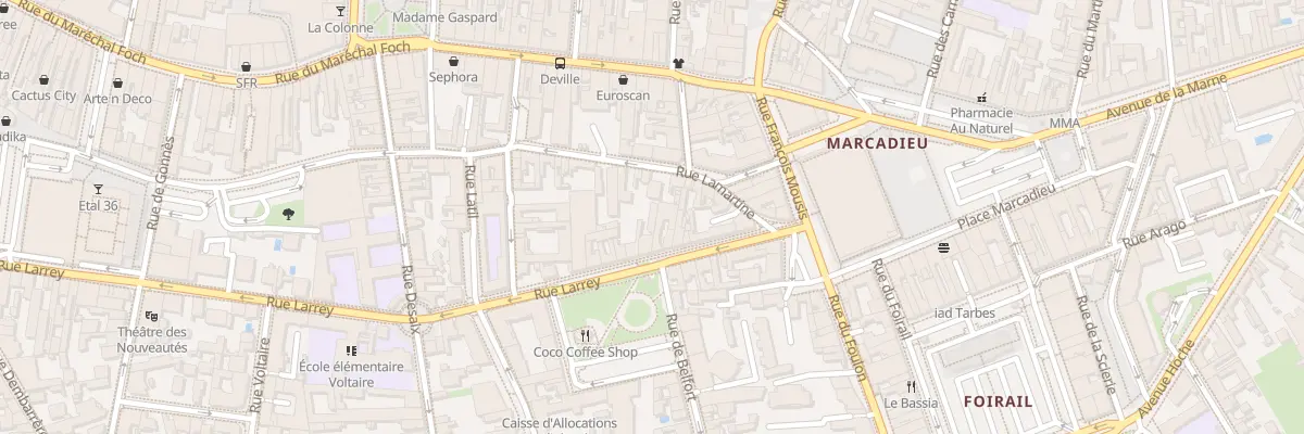 Plan du 21 Rue Lamartine à Tarbes