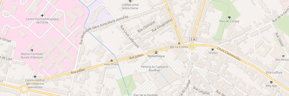 Plan du 6 Rue Lallemant à Alençon