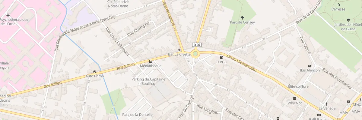 Plan du 62 Pl du Cdt Desmeulles à Alençon