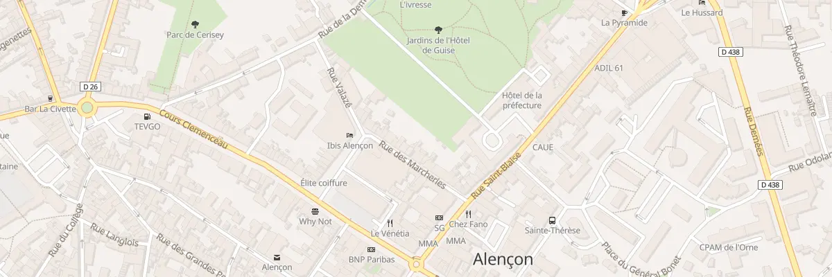 Plan du 28 Rue des Marcheries à Alençon