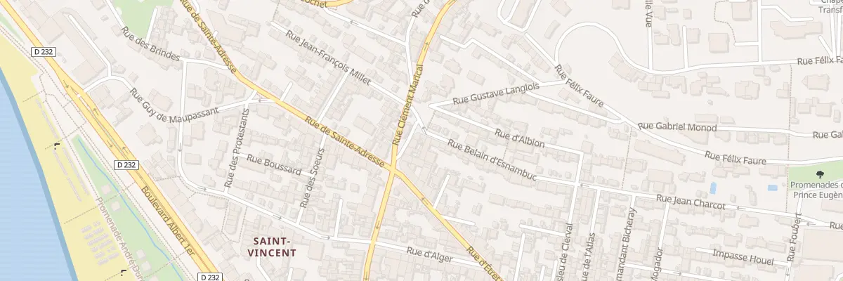 Plan du 2 Rue Belain d’Esnambuc au Havre