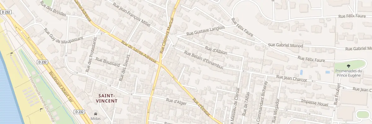 Plan du 12 Rue Belain d’Esnambuc au Havre