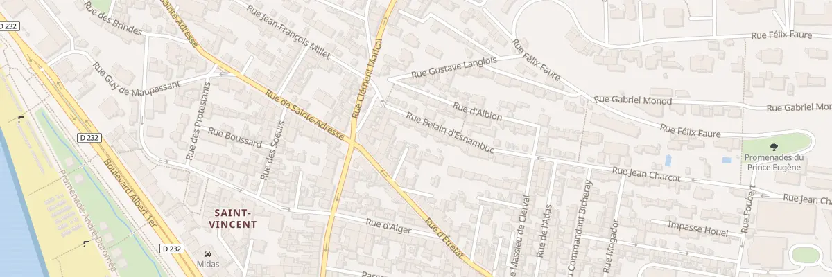 Plan du 14 Rue Belain d’Esnambuc au Havre