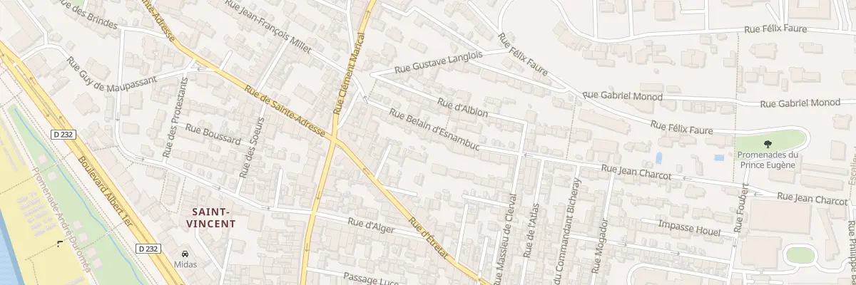 Plan du 22 Rue Belain d’Esnambuc au Havre