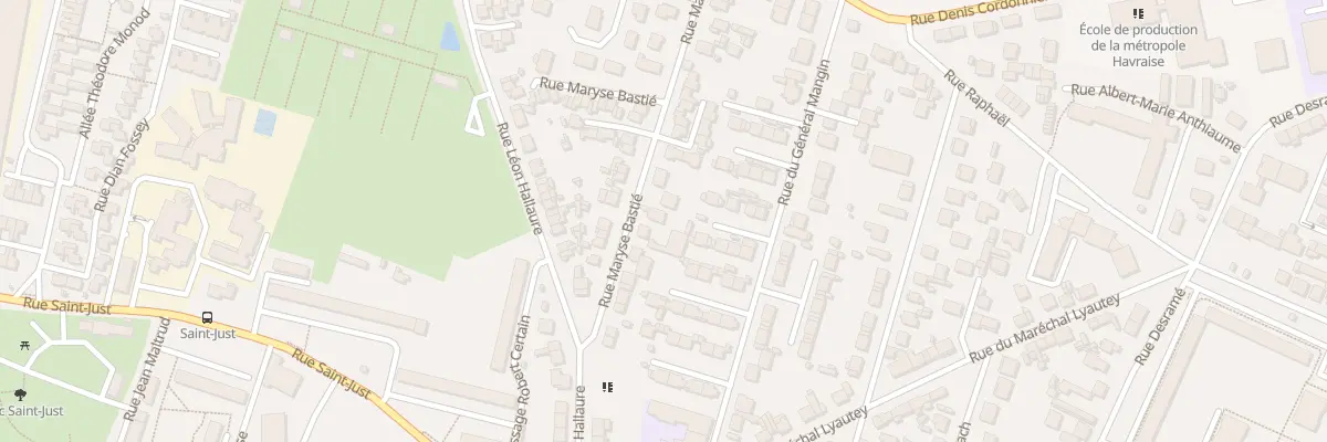 Plan du 22 Rue Maryse Bastié au Havre