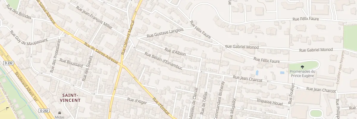 Plan du 19 Rue Belain d’Esnambuc au Havre