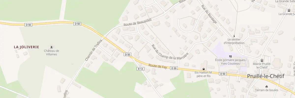 Plan du 25 Rue du Champ de la Marnière à Pruillé-le-Chétif