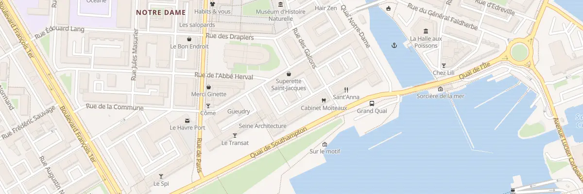 Plan du 55 Quai de Southampton au Havre