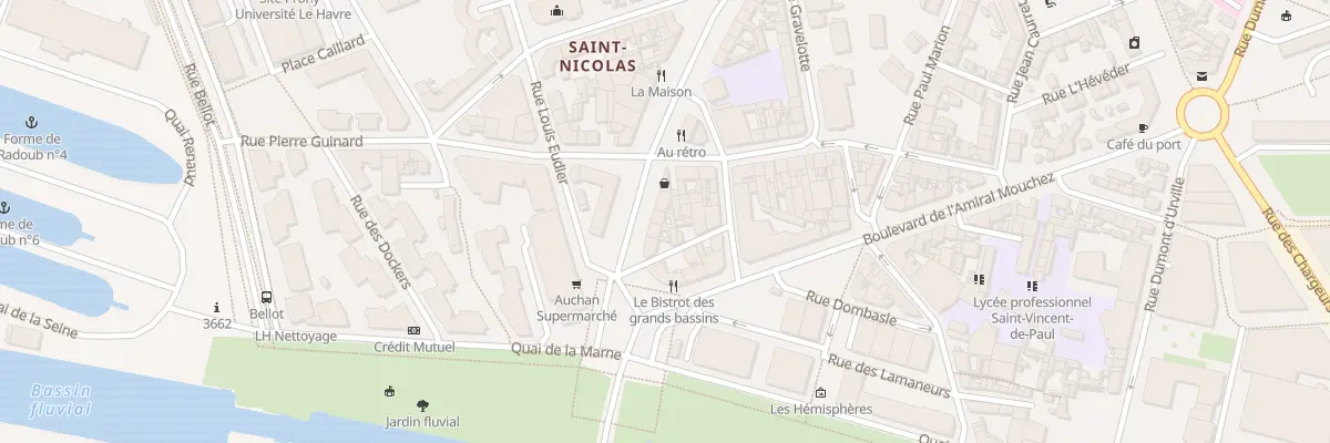 Plan du 8 Rue Amiral Courbet au Havre