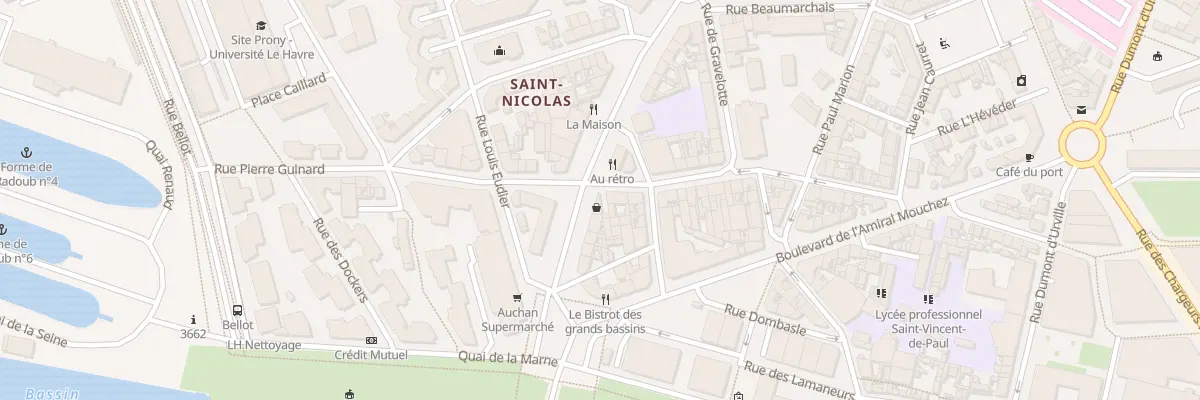 Plan du 12 Rue Amiral Courbet au Havre