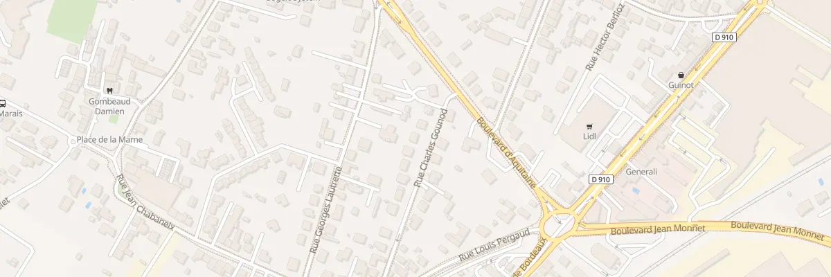 Plan du 10 Rue Charles Gounod à Angoulême