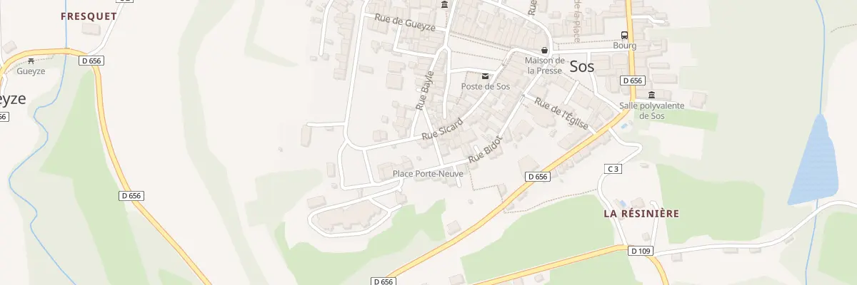 Plan du 1 Rue Porte-neuve à Sos