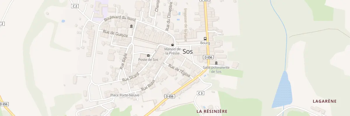 Plan du 5 Pl Emmanuel Delbousquet à Sos