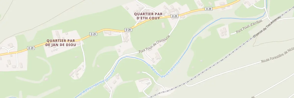 Plan du 9 Pont Poun de Chimoune à Beaudéan