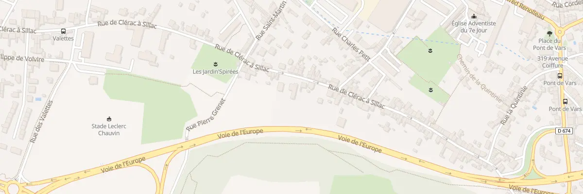Plan du 191 Rue de Clérac à Sillac à Angoulême