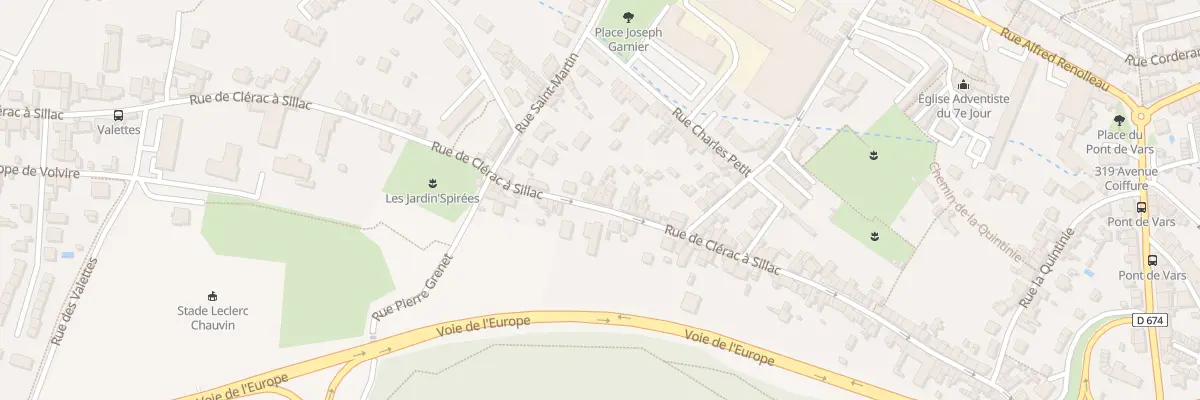 Plan du 180 Rue de Clérac à Sillac à Angoulême
