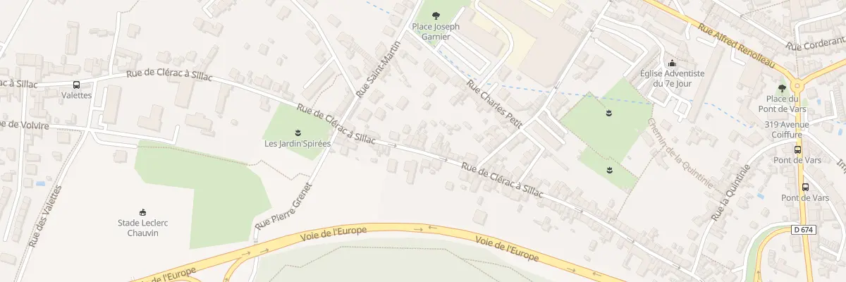 Plan du 174 Rue de Clérac à Sillac à Angoulême