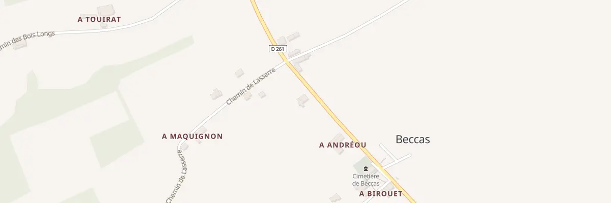 Plan du 11 Rte Départementale 261 à Beccas