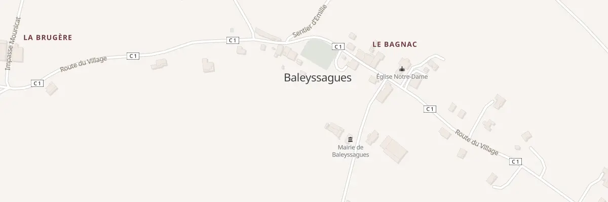 Plan de La Grave à Baleyssagues