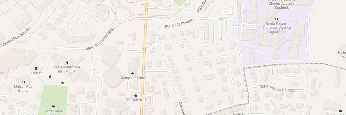 Plan du 1 Rue Baptiste Guillet à Angoulême