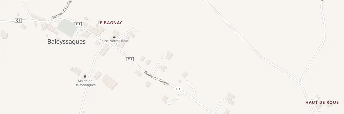 Plan du 411 Rte du Village à Baleyssagues